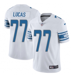 Men's Nike Detroit Lions #77 Cornelius Lucas Limited White Vapor Untouchable NFL Jersey