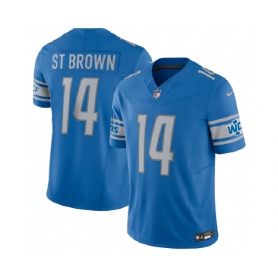 Men's Detroit Lions #14 Amon-Ra St. Brown Blue 2023 F.U.S.E. Vapor ...