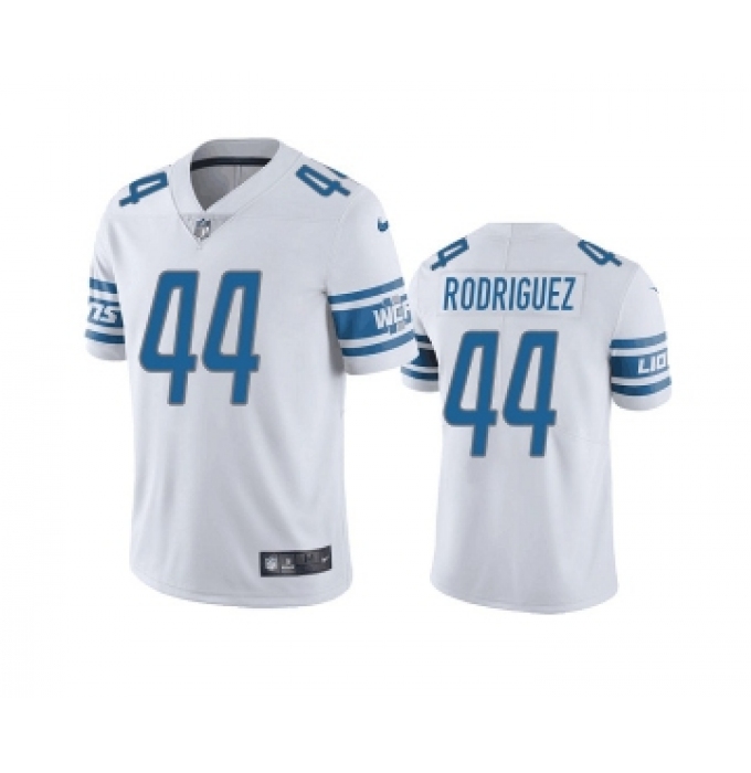 Men's Detroit Lions #44 Malcolm Rodriguez White Vapor Untouchable Limited Stitched Jersey