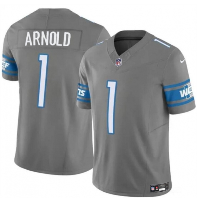 Youth Detroit Lions #1 Terrion Arnold Gray 2024 Draft F.U.S.E. Vapor Untouchable Limited Football Stitched Jersey