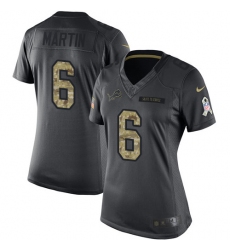 Women's Nike Detroit Lions #6 Sam Martin Limited Black 2016 Salute to Service NFL Jersey