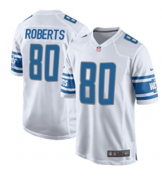 Men's Nike Detroit Lions #80 Michael Roberts Game White NFL Jersey