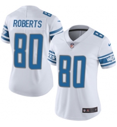 Women's Nike Detroit Lions #80 Michael Roberts Limited White Vapor Untouchable NFL Jersey