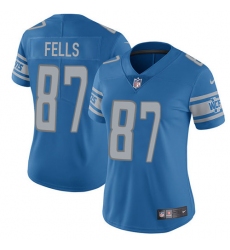 Women's Nike Detroit Lions #87 Darren Fells Elite Light Blue Team Color NFL Jersey