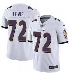 Men's Nike Baltimore Ravens #72 Alex Lewis White Vapor Untouchable Limited Player NFL Jersey