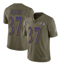 Men's Nike Baltimore Ravens #37 Javorius Allen Limited Olive 2017 Salute to Service NFL Jersey