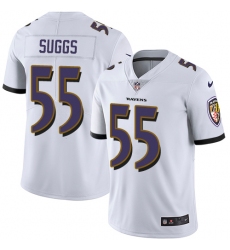 Men's Nike Baltimore Ravens #55 Terrell Suggs White Vapor Untouchable Limited Player NFL Jersey