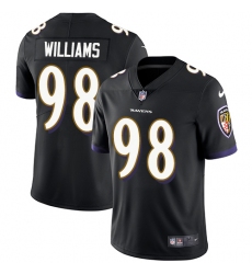 Men's Nike Baltimore Ravens #98 Brandon Williams Black Alternate Vapor Untouchable Limited Player NFL Jersey