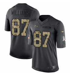 Men's Nike Baltimore Ravens #87 Maxx Williams Limited Black 2016 Salute to Service NFL Jersey