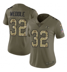 Women's Nike Baltimore Ravens #32 Eric Weddle Limited Olive/Camo Salute to Service NFL Jersey