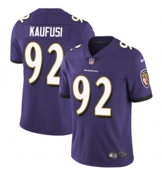 Youth Nike Baltimore Ravens #92 Bronson Kaufusi Purple Team Color Vapor Untouchable Limited Player NFL Jersey