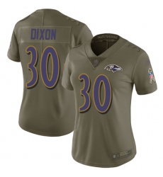 Women's Nike Baltimore Ravens #30 Kenneth Dixon Limited Olive 2017 Salute to Service NFL Jersey