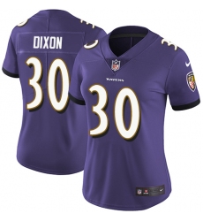 Women's Nike Baltimore Ravens #30 Kenneth Dixon Purple Team Color Vapor Untouchable Limited Player NFL Jersey