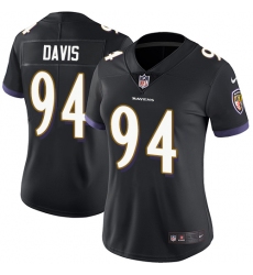Women's Nike Baltimore Ravens #94 Carl Davis Black Alternate Vapor Untouchable Limited Player NFL Jersey