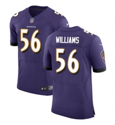 Men's Nike Baltimore Ravens #56 Tim Williams Elite Purple Team Color NFL Jersey