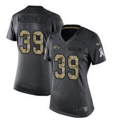 Women's Nike Baltimore Ravens #39 Danny Woodhead Limited Black 2016 Salute to Service NFL Jersey