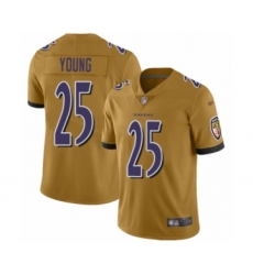 Men's Baltimore Ravens #25 Tavon Young Limited Gold Inverted Legend Football Jersey