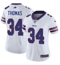 Women's Nike Buffalo Bills #34 Thurman Thomas White Vapor Untouchable Limited Player NFL Jersey