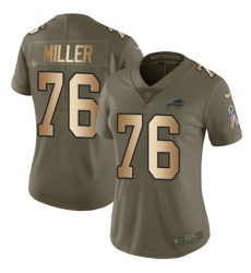 Women's Nike Buffalo Bills #76 John Miller Limited Olive/Gold 2017 Salute to Service NFL Jersey