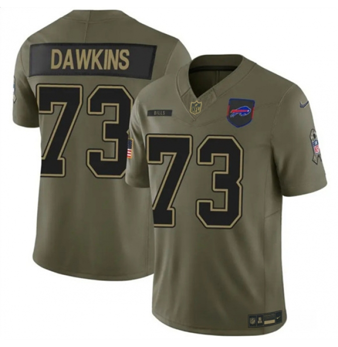 Men's Buffalo Bills #73 Dion Dawkins Olive 2025 F.U.S.E. Salute to Service Limited Football Stitched Jersey