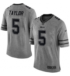 Men's Nike Buffalo Bills #5 Tyrod Taylor Limited Gray Gridiron NFL Jersey