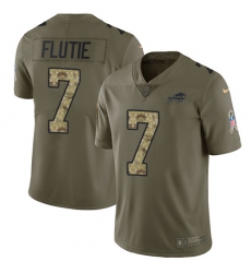 Youth Nike Buffalo Bills #7 Doug Flutie Limited Olive/Camo 2017 Salute to Service NFL Jersey