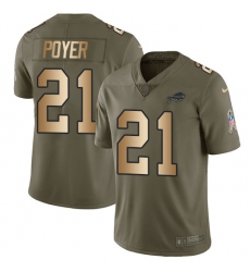 Men's Nike Buffalo Bills #21 Jordan Poyer Limited Olive/Gold 2017 Salute to Service NFL Jersey