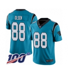 Men's Carolina Panthers #88 Greg Olsen Limited Blue Rush Vapor Untouchable 100th Season Football Jersey