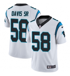 Men's Nike Carolina Panthers #58 Thomas Davis White Vapor Untouchable Limited Player NFL Jersey