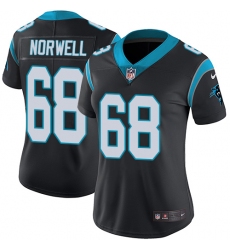 Women's Nike Carolina Panthers #68 Andrew Norwell Black Team Color Vapor Untouchable Limited Player NFL Jersey