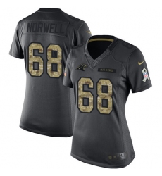 Women's Nike Carolina Panthers #68 Andrew Norwell Limited Black 2016 Salute to Service NFL Jersey