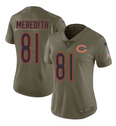 Women's Nike Chicago Bears #81 Cameron Meredith Limited Olive 2017 Salute to Service NFL Jersey