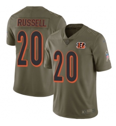 Youth Nike Cincinnati Bengals #20 KeiVarae Russell Limited Olive 2017 Salute to Service NFL Jersey