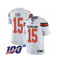 Men's Cleveland Browns #15 Ricardo Louis White Vapor Untouchable Limited Player 100th Season Football Jersey