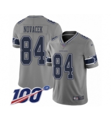 Men's Dallas Cowboys #84 Jay Novacek Limited Gray Inverted Legend 100th Season Football Jersey