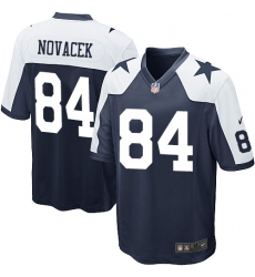 Men's Nike Dallas Cowboys #84 Jay Novacek Game Navy Blue Throwback Alternate NFL Jersey