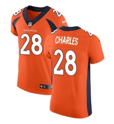 Men's Nike Denver Broncos #28 Jamaal Charles Orange Team Color Vapor Untouchable Elite Player NFL Jersey