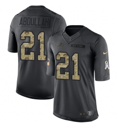 Youth Nike Detroit Lions #21 Ameer Abdullah Limited Black 2016 Salute to Service NFL Jersey