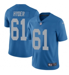 Men's Nike Detroit Lions #61 Kerry Hyder Limited Blue Alternate Vapor Untouchable NFL Jersey