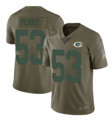 Youth Nike Green Bay Packers #53 Nick Perry Limited Olive 2017 Salute to Service NFL Jersey