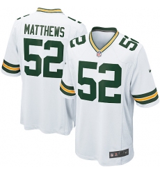 Men's Nike Green Bay Packers #52 Clay Matthews Game White NFL Jersey