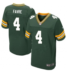 Men's Nike Green Bay Packers #4 Brett Favre Elite Green Team Color NFL Jersey