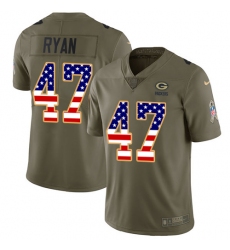 Men's Nike Green Bay Packers #47 Jake Ryan Limited Olive/USA Flag 2017 Salute to Service NFL Jersey