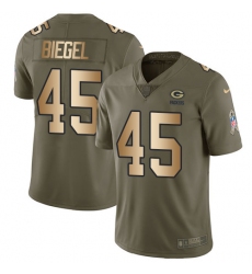 Men's Nike Green Bay Packers #45 Vince Biegel Limited Olive/Gold 2017 Salute to Service NFL Jersey