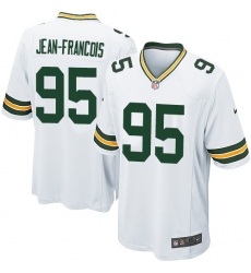 Men's Nike Green Bay Packers #95 Ricky Jean-Francois Game White NFL Jersey