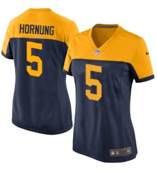 Women's Nike Green Bay Packers #5 Paul Hornung Limited Navy Blue Alternate NFL Jersey