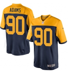 Men's Nike Green Bay Packers #90 Montravius Adams Limited Navy Blue Alternate NFL Jersey