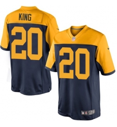 Youth Nike Green Bay Packers #20 Kevin King Limited Navy Blue Alternate NFL Jersey