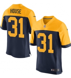 Men's Nike Green Bay Packers #31 Davon House Elite Navy Blue Alternate NFL Jersey