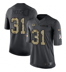 Men's Nike Green Bay Packers #31 Davon House Limited Black 2016 Salute to Service NFL Jersey